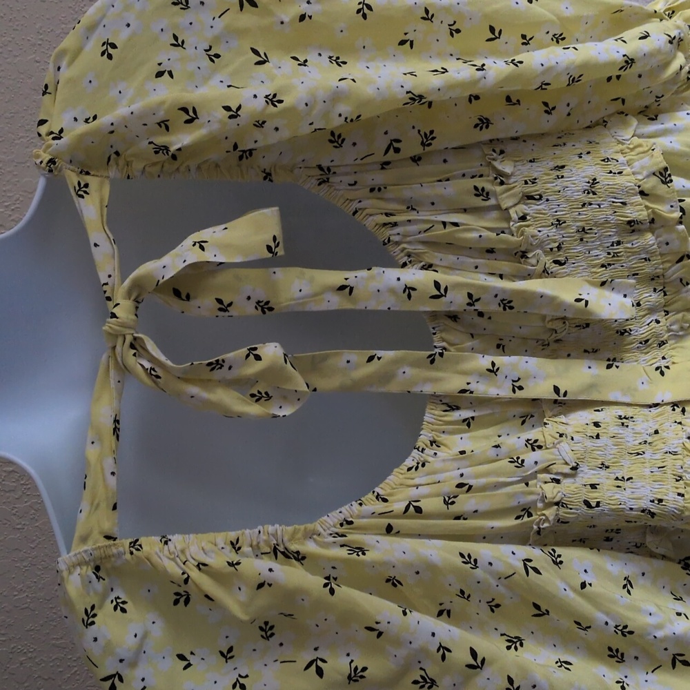 ✨ For Love and Lemons Chrysanthemum Midi Dress in Lemonade Sz L - Picture 6 of 9